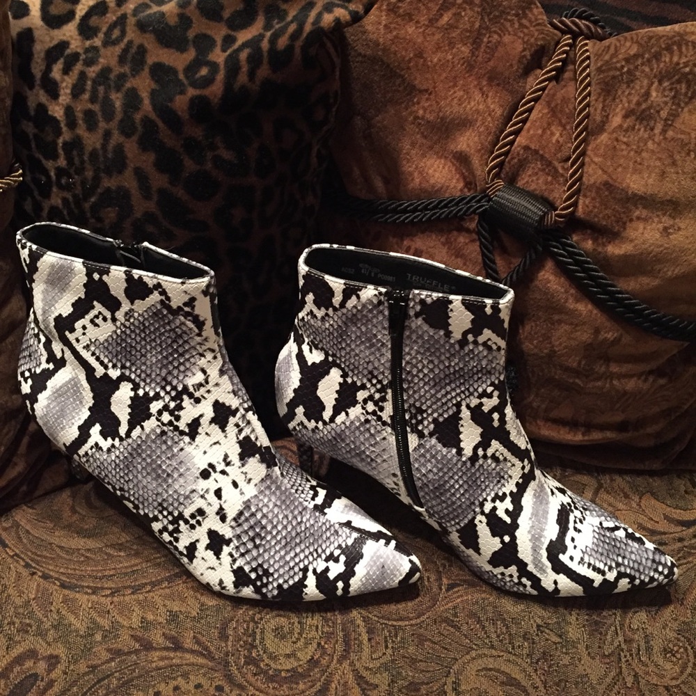 TRUFFLE COLLECTION Snakeskin Stiletto Ankle Boots